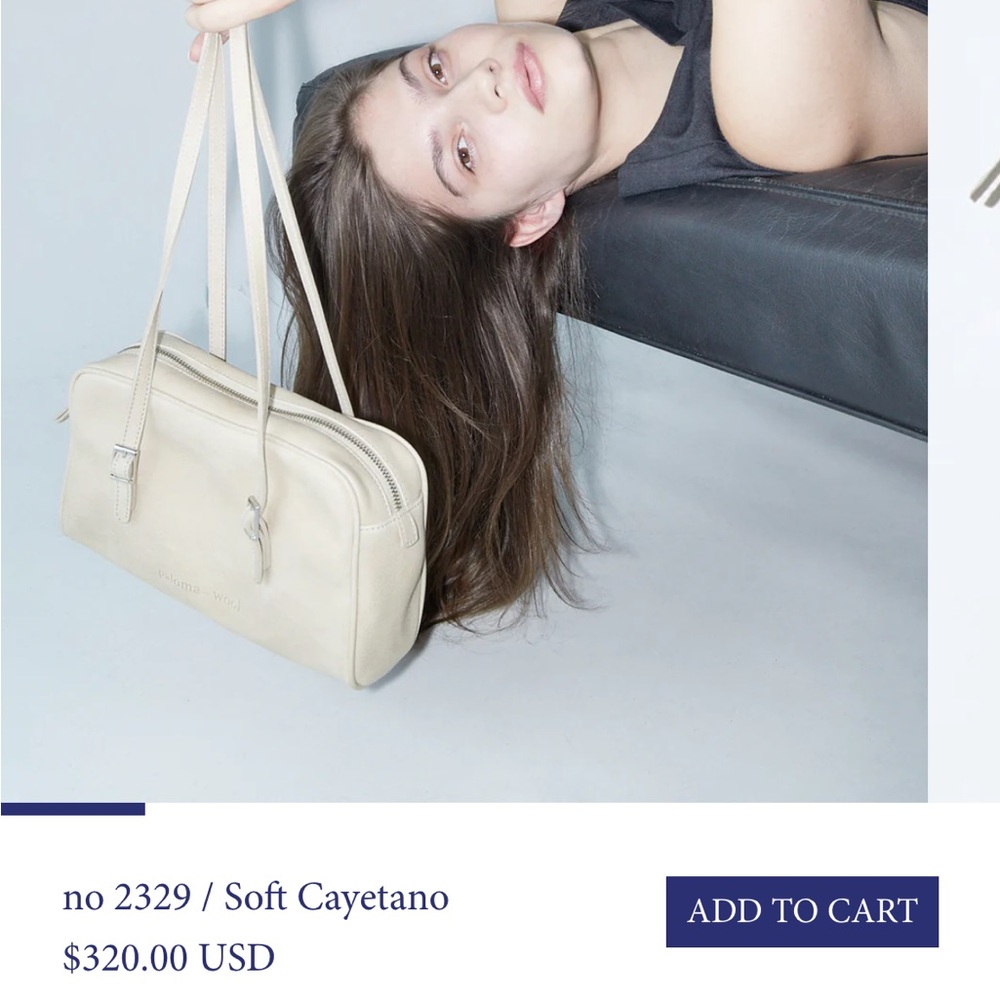Paloma Wool Beige Leather Shoulder Bag - Picture 5 of 9